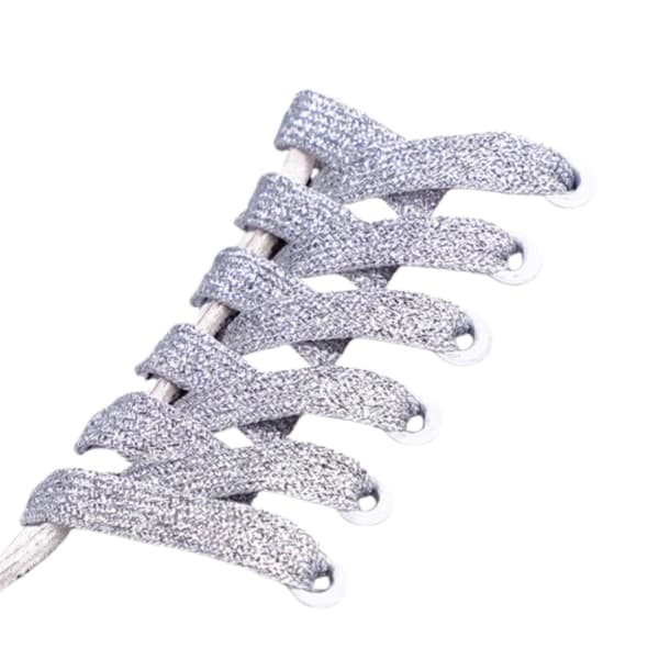 Skinnende blonder - 140 cm (1 par) Silver