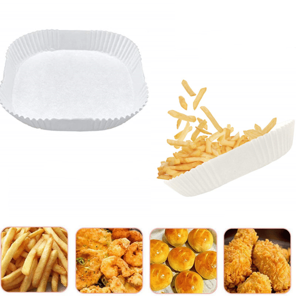 Engångs Air Fryer pappersfoder non-stick 50-pack White 20 cm