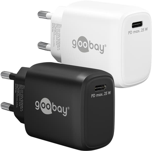 USB-C™ PD GaN hurtiglader (25 W) svart