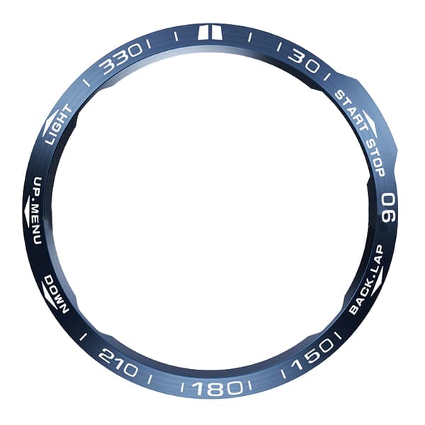 Blå Ram - Vit Text för Garmin Fenix 6x