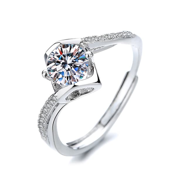 Bling zirkon ring sæt 4-pak Silver