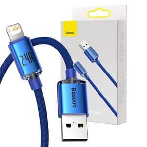 Baseus Crystal Shine-kabel USB til Lightning, 2,4A, 1,2m (blå)