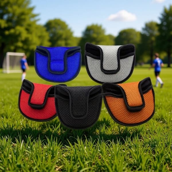 Mesh Semicircle Golf Putter Head Cover - Breathable Nylon Mesh Putter Protector Black