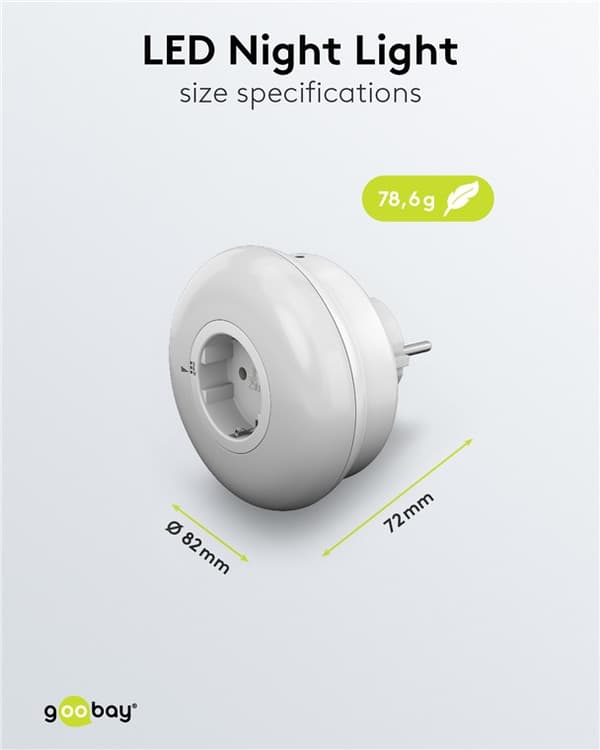 LED-nattlys for stikkontakt