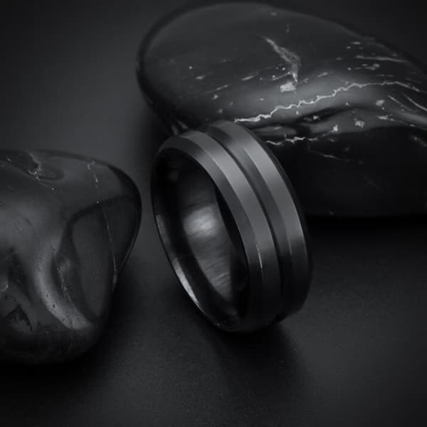 Chic ring i rostfritt stål Black 18.2 mm