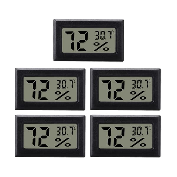 Mini digitaalinen kosteusmittari / lämpömittari 5 kpl Black