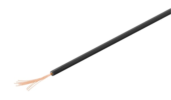 Isolert kobbertråd, 10 m, svart