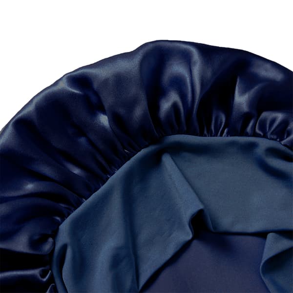 Sovehette i 100 prosent morbærsilke NavyBlue