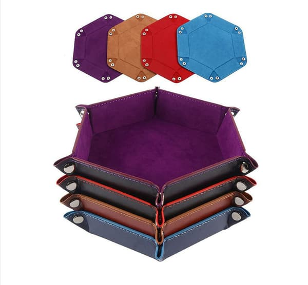 Hexagon Velvet Desktop Storage Box Black