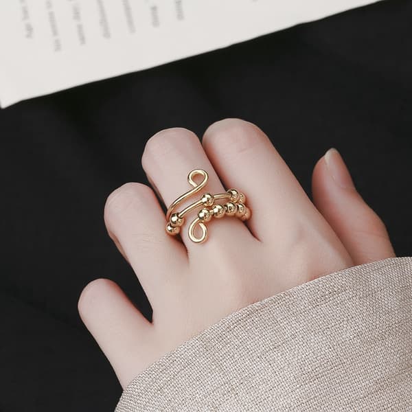 Justerbar Antistressring i Koppar, 4-pack