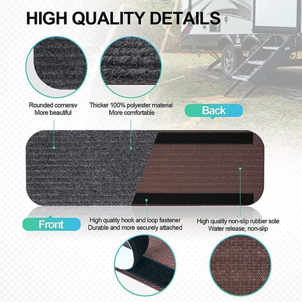 4 st Camper Step Covers, RV Step Mattor för Lippert och MORryde Steps