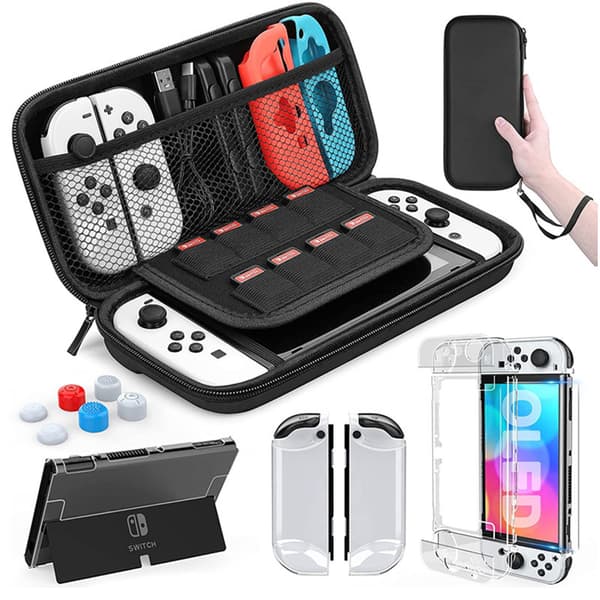 Nintendo Switch OLED-kompatibelt etui med tilbehør