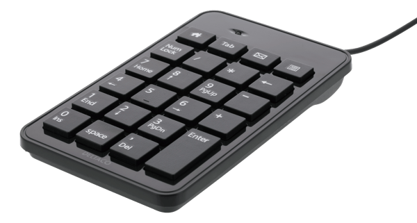 TB-120 Numeric keyboard, 23 keys, 4 hot keys, USB, black