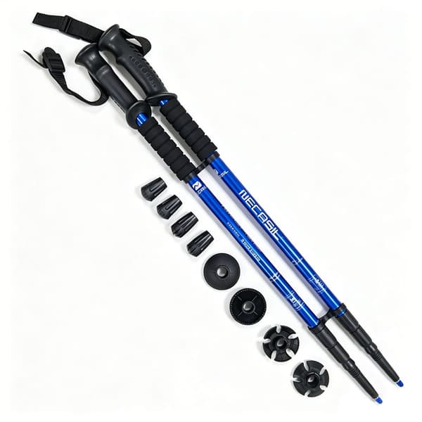 Sammenfoldelige vandrestave - 2 stk Blue