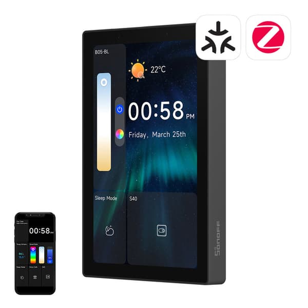 SONOFF NSPanel Pro 120 Smart Kontrollpanel Matter WiFi/Bluetooth/ZigBee (svart)