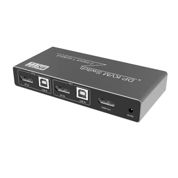 2 i 1 ud DP DisplayPort KVM switcher 8K 60Hz