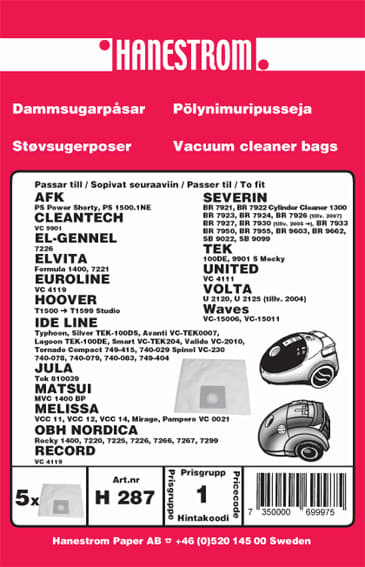 Dammsugarpåsar IDE LINE TYPHOON,MELISSA VCC12