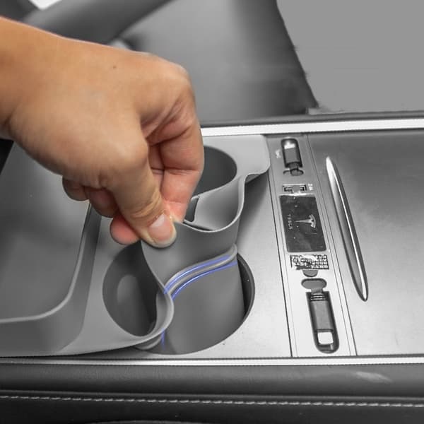 Kopholdere til Tesla Model Y/3, Center Console Insert Tray Organizer Grey