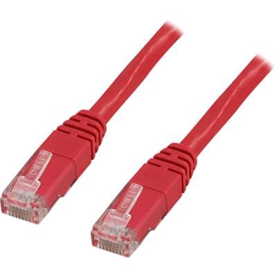 U/UTP Cat6 patch cable, crossover, 0.5m, red