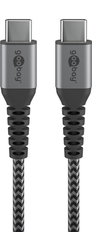 USB-C™ til USB-C™ tekstilkabel med metalstik 1 m