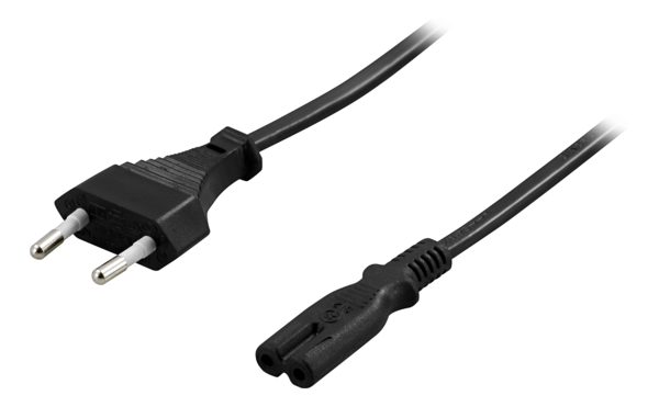 Unearthed device cable CEE 7/16  IEC C7 5m black