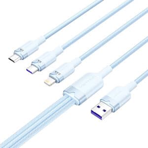 USB 2.0 A till 3-i-1 6A-kabel Ventilation CTRLG 1.5M (blå)