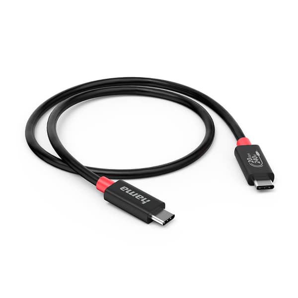 Kabel USB-C USB 4.0 Gen2 20 Gbit/s 240W 2.0m Sort