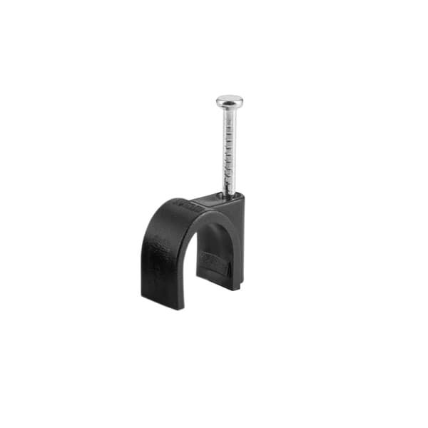Kabelklämmor med spik 100-pack Black 4 mm