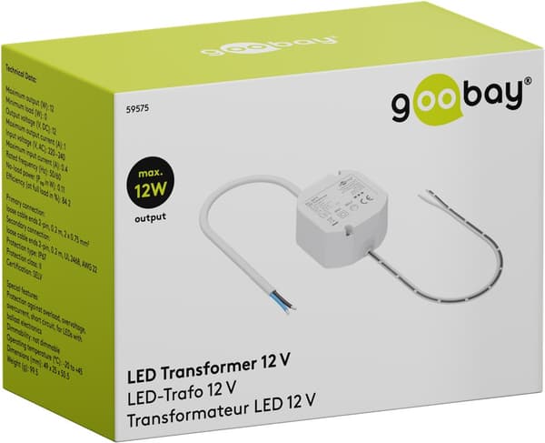 LED-transformer 12 V (DC) (DC), 12 W, IP67