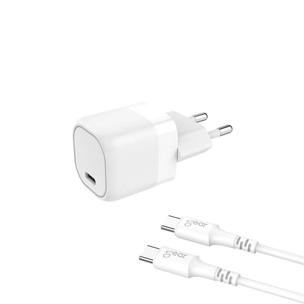 Lader 220V 1xUSB-C PD/PPS 25W, Kabel USB-C-USB-C 1m