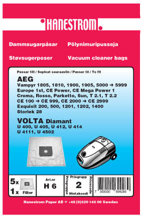 Dammsugarpåsar AEG 5000, VOLTA DIAMANT