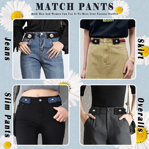 Spännlöst Elastiskt Bälte, Unisex Black M