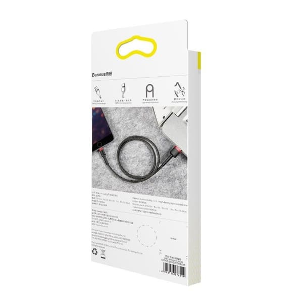Baseus Cafule USB Lightning -kaapeli 2.4A 1m (punainen+musta)
