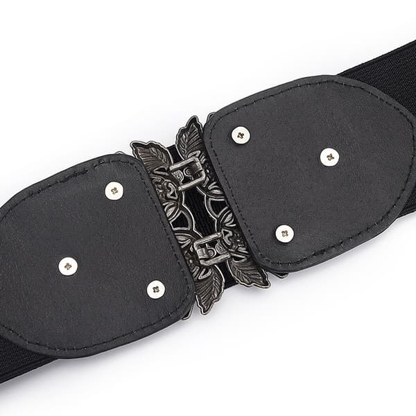 Elastisk bælte / taljebælte med smukt spænde Black