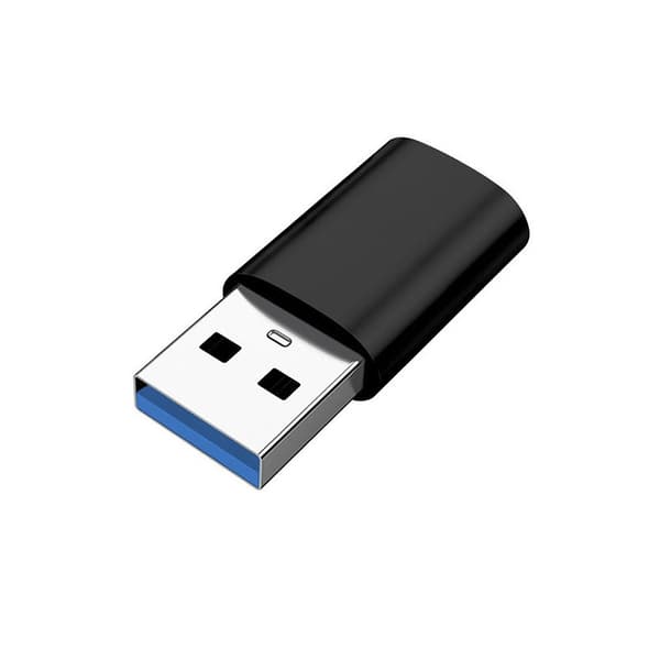 USB 3.0 (uros) - USB-C (naaras) sovitin Black