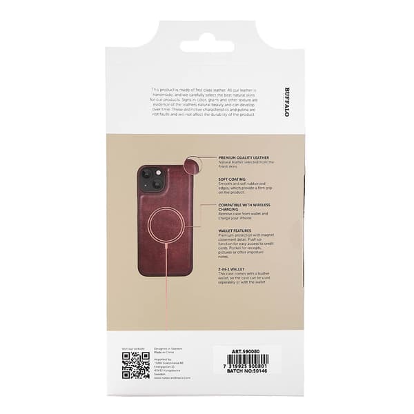 Lommebokdeksel  Brun  iPhone 13/14/15