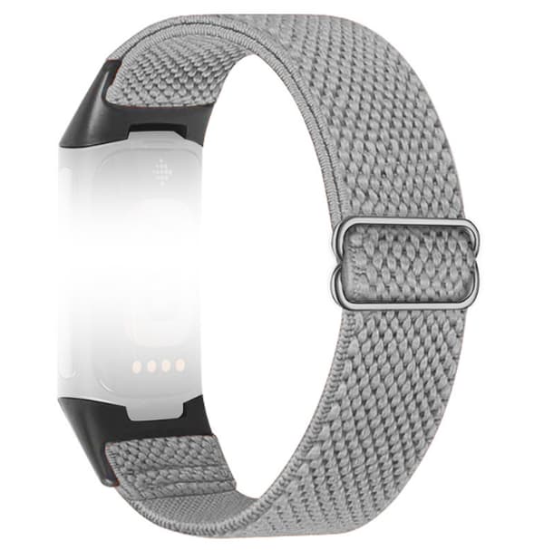 Nylon klokkerem til Fitbit Charge 5/6 LightGrey