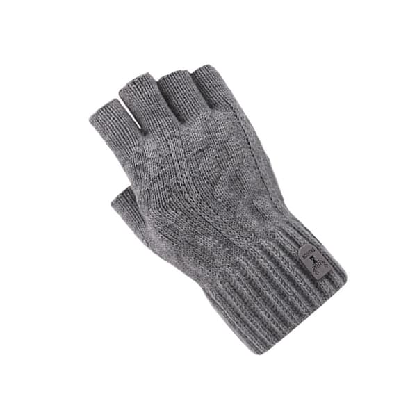 Stickade Fingerlösa Handskar i Alpackaull Grey