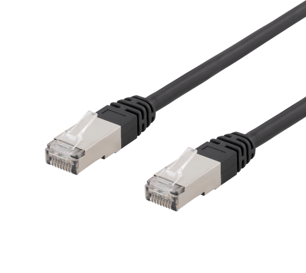 S/FTP Cat6 patch cable, 1m, 250MHz, UV resistant, black