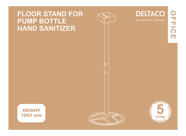Floor stand for pump bottle hand sanitizer, black
