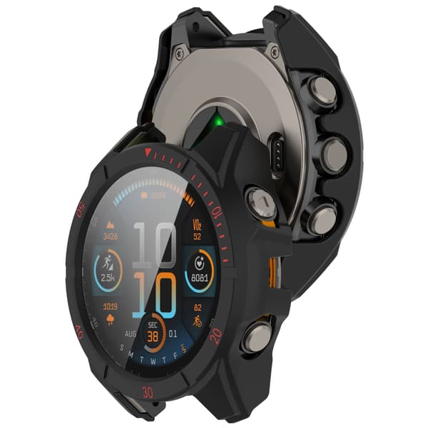 Garmin Fenix 8 Watch Protective Case Black+Red 47MM