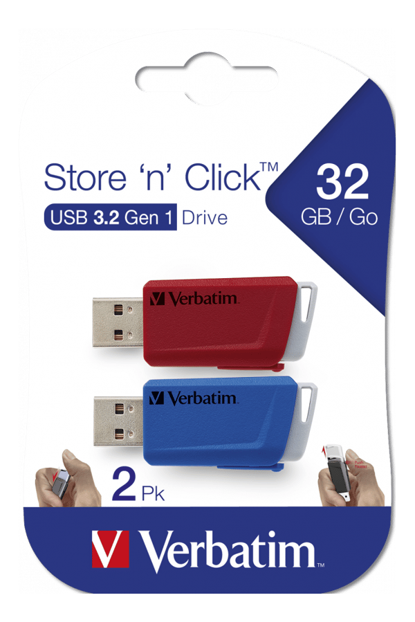 Store N Click USB 3.0 2x 32GB red & blue