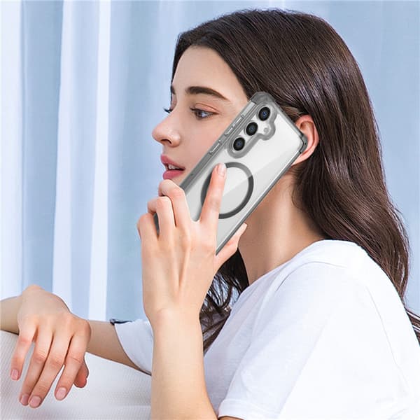 Krystalklar sort etui til Samsung S22 Ultra
