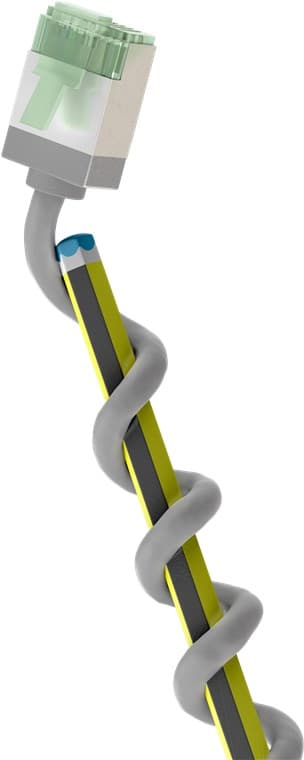 Ultrafleksibel patchkabel CAT 8.1, slank, U/FTP, grå