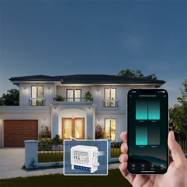 ZigBee Smart Switch Module - 2 Gang, White, Mini Size