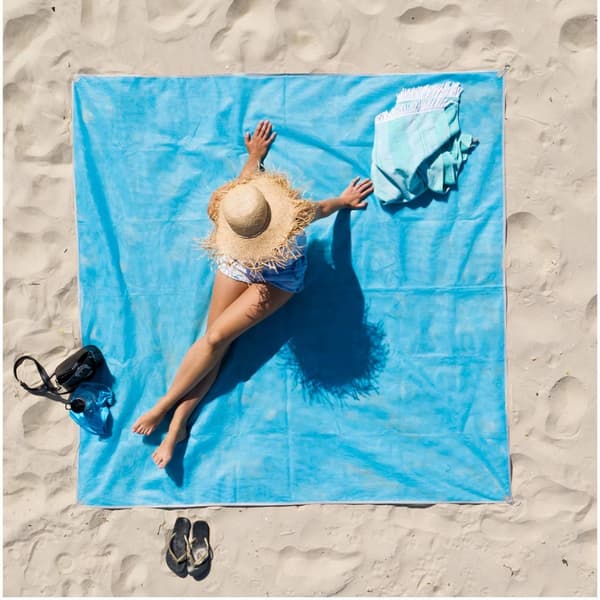 Strandteppe - 200x200 cm - Blått