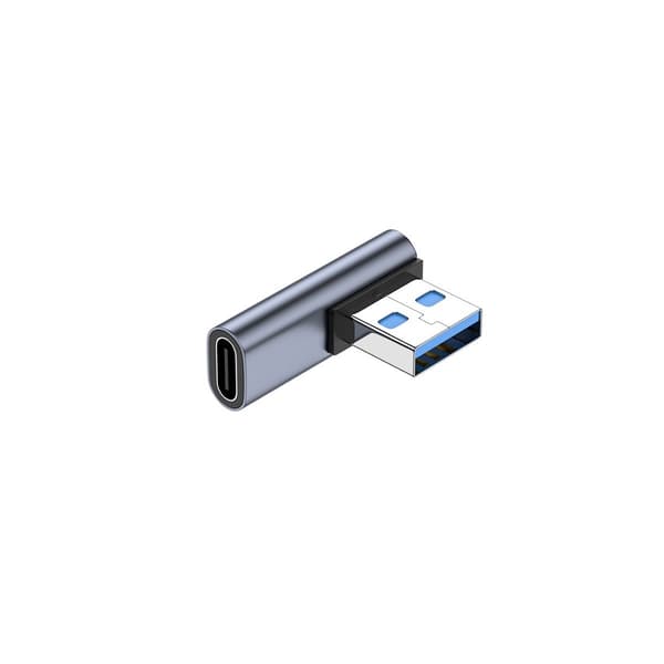 2-pak vinklet USB-C hunn til USB-A hann adapter: Strøm- og dataoverføring