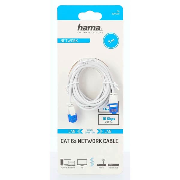Cable Network CAT6a Slim U/UTP 3.0m White