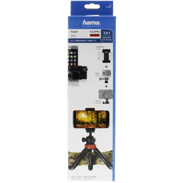 Bordsstativ Kamera, Smartphone & GoPro FlexPro 27 cm Röd