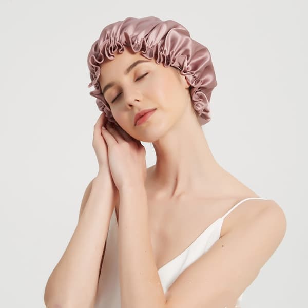 100% morbærsilke sovehætte til kvinder Pink XL